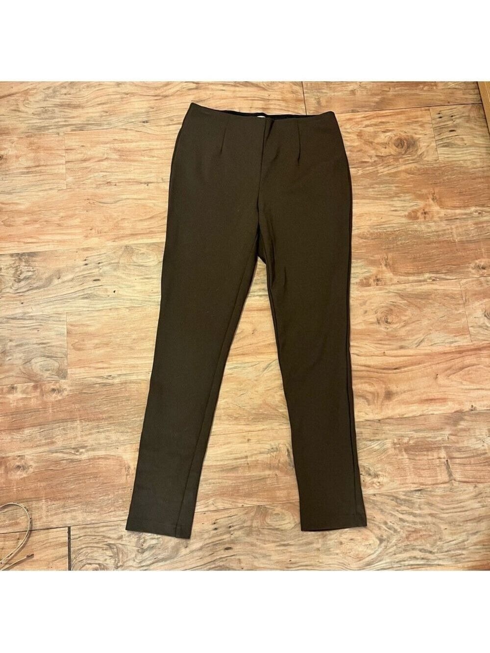Calvin Klein Chocolate Brown Trousers Stretch Office Work Business sz 8 Classic